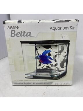 Marina Betta Aquarium Kit Ying Yang Theme 1/2 Gallon 2L (Samples are expired)